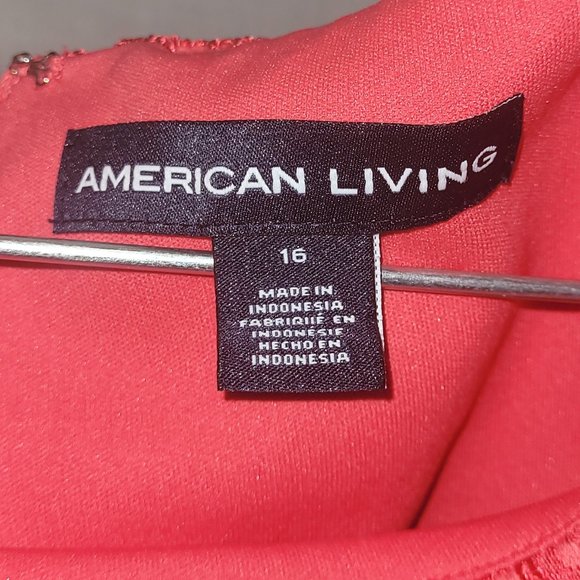 Coral Pink American Living Flower Print Dress - Picture 5 of 5